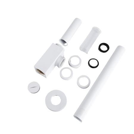 Syfon umywalkowy mosiężny Balneo biały kwadratowy