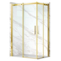 Shower enclosure sliding Balneo Rio 100 x 100 cm gold transparentna