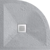 Brodzik kompozytowy Balneo Stone Tray 90 x 90 x 2,5 cm jasnoszary niski półokrągły