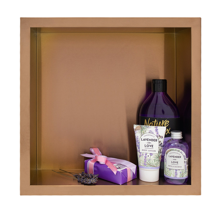 Półka wnękowa Balneo Wall Box One Copper 30 x 30 x 7 cm miedziana ze stali nierdzewnej z kołnierzem