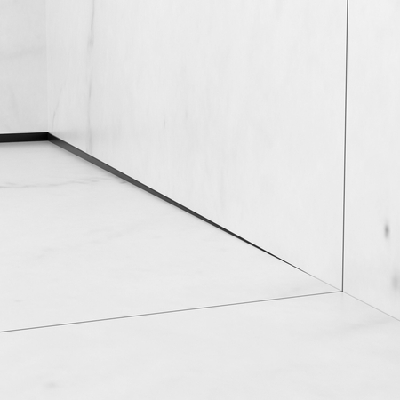 Listwa spadkowa Balneo czarna przyścienna prawa 170 cm