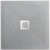 Brodzik z konglomeratu mineralnego Balneo Stone Tray 80 x 80 x 2,5 cm jasnoszary niski kwadratowy
