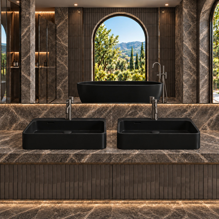 Umywalka BELORIA Solid Surface Carbon Black