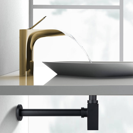 Syfon umywalkowy mosiężny Balneo czarny kwadratowy