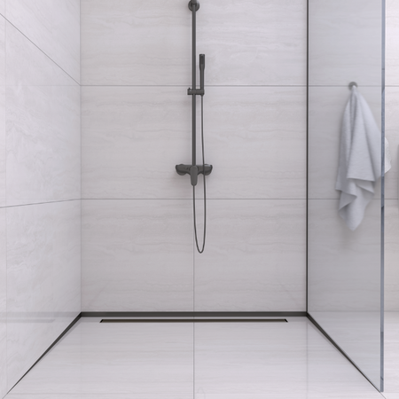 Listwa spadkowa Balneo czarna do szkła prawa 120 cm