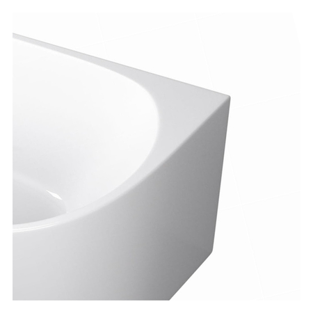 Balneo AVOLA 150 × 75 cm White Acrylic Left-Hand Freestanding Corner Bathtub with Stainless Steel Frame, 6 Stabilizing Feet, Overflow and Mirrored Gold Plug