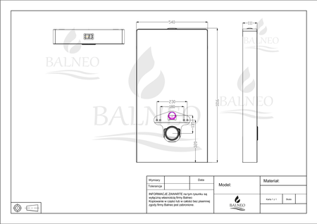 Stelaż natynkowy WC Balneo Fix-Frame Glass Black czarny ze szkła hartowanego
