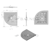 Balneo Stone Tray Composite Shower Tray 80 × 80 × 2.5 cm White Low-Profile Semi-Round