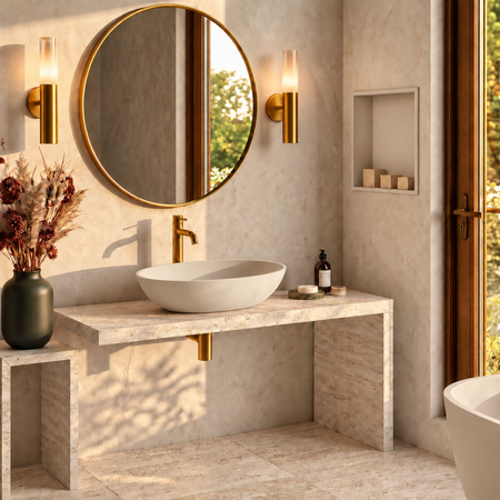 Washbasin SOVELIA Solid Surface Cashmere Dune