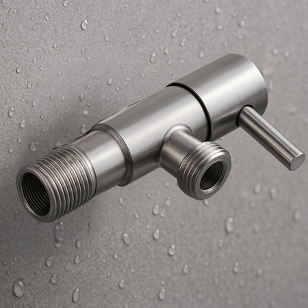 Zawór kątowy z głowicą ceramiczną model 1 Inox 1/2 x 3/4