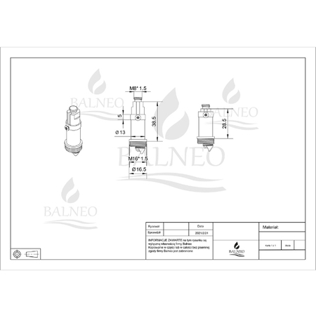 Mechanizm korka Balneo Klik-Klak dla serii A,B,C,E,F,G
