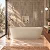 Wanna wolnostojąca VALIA Solid Surface Cashmere Dune z syfonem i korkiem