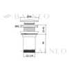 Balneo Klik Klak C brass basin waste plug, white, without overflow, with ceramic head