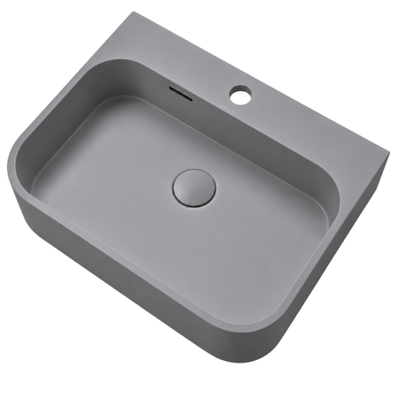 Washbasin BELORIA Solid Surface Cemento Raw