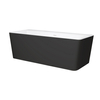 Freestanding bathtub Balneo ROMA NO RIM 170 x 80 cm white black acrylic with frame made of stainless steel and 6 stabilizing legs with overflow and white plug