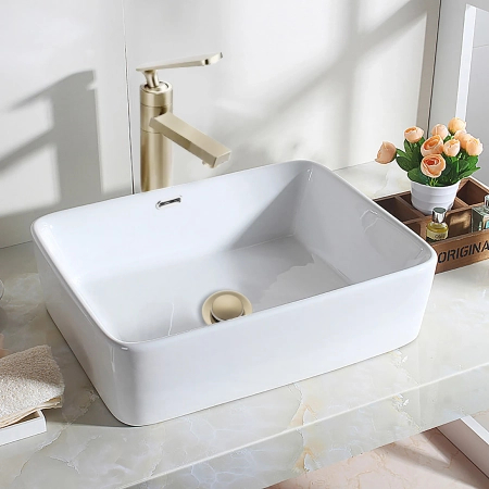 Balneo Brass Basin Pop-Up Plug Click-Clack B Gold with Overflow – Brushed Gold