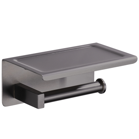 Uchwyt na papier z półką na telefon Balneo Qube gun metal