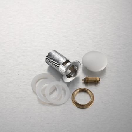 Brass basin click-clack plug Balneo Klik Klak A white with overflow and ceramic head