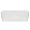 Balneo ROMA freestanding bathtub 170 x 80 cm white acrylic with stainless steel frame and 6 stabilising legs with overflow and gold plug