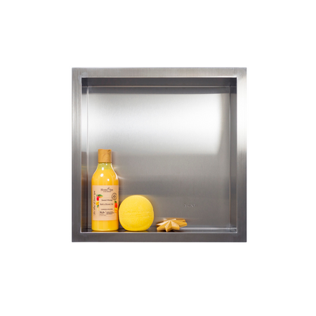 Niche shelf Balneo Wall Box One Inox 30 x 30 x 10 cm made of stainless steel brushed with flange