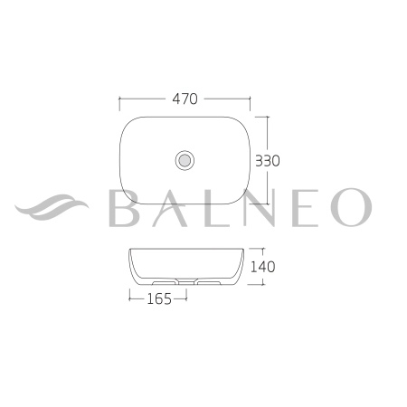 Balneo Viona 47 x 33 cm White Ceramic Countertop Basin