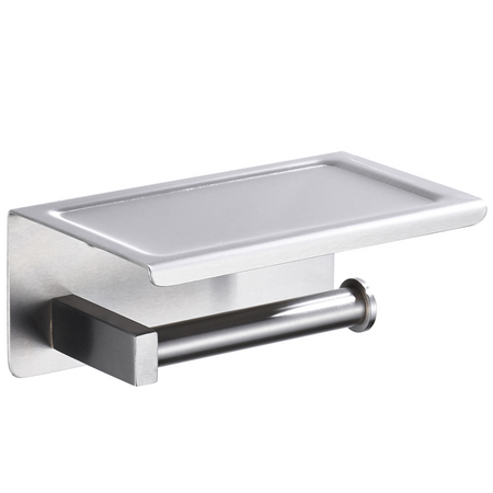 QUBE Paper Holder with Phone Shelf – INOX