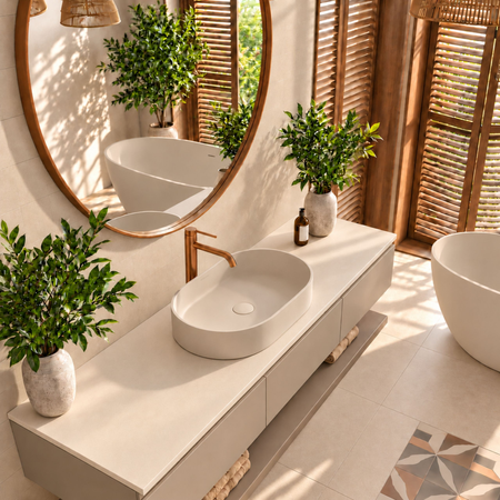 Umywalka ETERIA Solid Surface Cashmere Dune