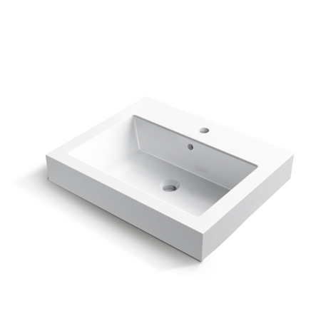 Umywalka nablatowa Balneo Roxy 60 x 50 biała z konglomeratu