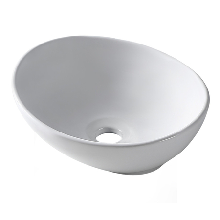 Balneo Loren 42 × 33 cm White Ceramic Countertop Washbasin