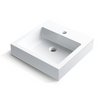 Umywalka nablatowa Balneo Vera 40 x 40 biała z konglomeratu