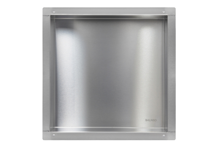 Balneo Wall Box No rim Inox 30 x 30 x 10 cm brushed stainless steel recessed shelf without collar