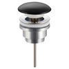 Balneo Klik Klak D brass basin plug, black, universal, with ceramic head