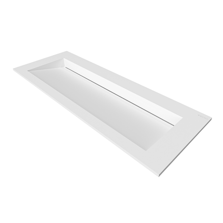 ALVERIA Solid Surface Washbasin Coco White with Linear Drain 80 cm