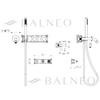 Bateria wannowa Balneo Cascade model 3 inox