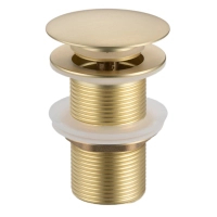 Balneo Brass Click-Clack Pop-Up Basin Waste A, Gold, No Overflow – Brushed Gold