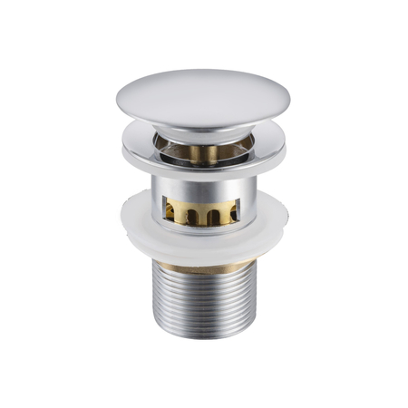 Korek umywalkowy mosiężny Balneo Klik Klak F chrom z koszyczkiem i przelewem