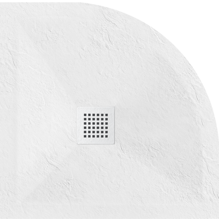 Balneo Stone Tray Composite Shower Tray 80 × 80 × 2.5 cm White Low-Profile Semi-Round