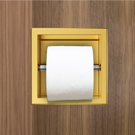 Balneo Wall Box Paper 1 Gold in-wall stainless steel toilet paper holder