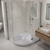 Composite Shower Tray Balneo Stone Tray 80 × 80 × 2.5 cm Light Grey Low-Profile Semi-Circular