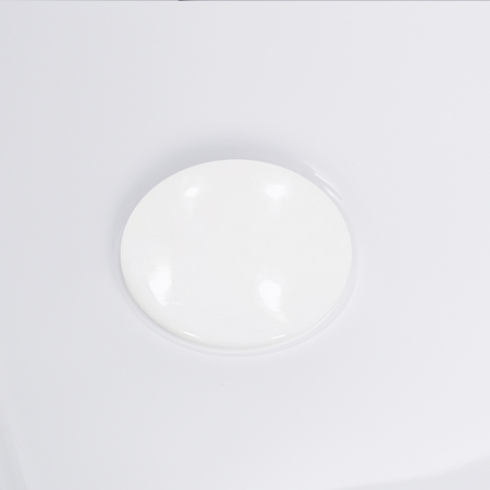 Balneo AVOLA Right-Hand Freestanding Corner Bathtub 150 × 75 cm, White Acrylic with Stainless Steel Frame and 6 Stabilizing Legs, with Overflow and White Plug.