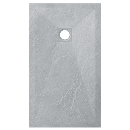 Balneo Stone Tray Composite Shower Tray, 140 × 90 × 2.5 cm, Light Gray, Low-Profile Rectangular