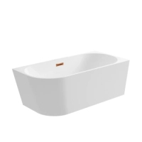 Wanna wolnostojąca narożna prawa Balneo AVOLA 170 x 80 cm biała akrylowa z ramą ze stali nierdzewnej i 6 nóżkami stabilizującymi z przelewem i korkiem miedzianym