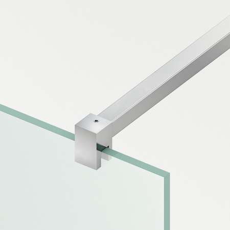 Shower screen Balneo Beira 60 x 200 cm chrome glass transparent 8 mm