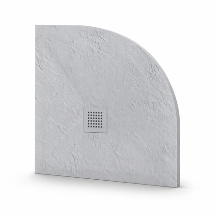 Brodzik kompozytowy Balneo Stone Tray 80 x 80 x 2,5 cm jasnoszary niski półokrągły