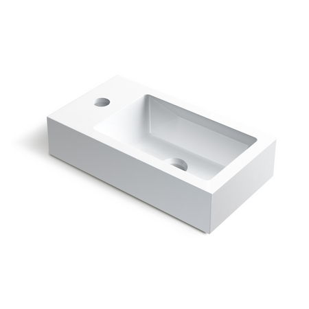 Umywalka nablatowa Balneo Vega 40 x 22 biała z konglomeratu