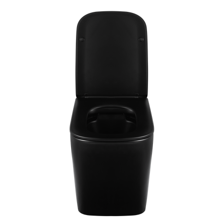 Balneo Luga Black Rimless Wall-Hung Toilet Bowl with Soft-Close Duroplast Seat