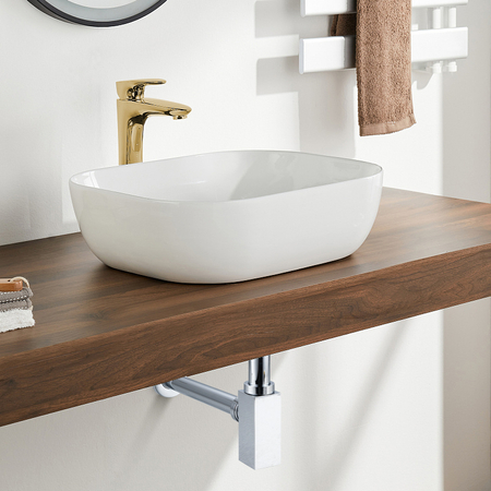 Syfon umywalkowy mosiężny Balneo chrom kwadratowy