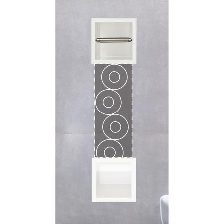 Balneo Wall Box Paper 2 White Recessed In-Wall Stainless Steel Toilet Paper Holder with Storage Compartment