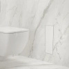 Schowek na szczotkę WC Balneo Wall Box Brush S White Glass lewy do wbudowania w ścianę ze stali nierdzewnej