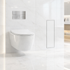 Schowek na szczotkę WC Balneo Wall Box Brush L White Glass prawy do wbudowania w ścianę ze stali nierdzewnej